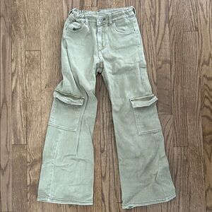 H&M Kids Stylish Olive Cargo Jeans - Size 8
